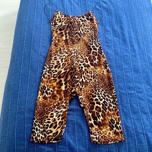 Cheetah Print Backless Romper